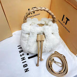 Rabbit Hair Bucket Bag Fall/Winter Plush Hair Handbag