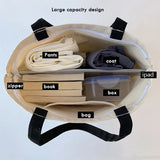 Big Size Canvas Handbag Plaid Stripes Messenger Bag