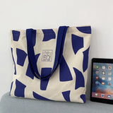 Big Size Canvas Handbag Plaid Stripes Messenger Bag