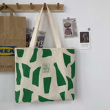 Big Size Canvas Handbag Plaid Stripes Messenger Bag