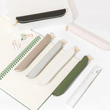 Leather Green Pencil Bag Pouch Small Pencil Pouch