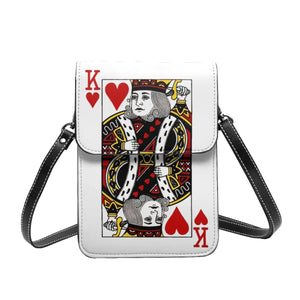 Poker Shoulder Bag KING OF HEARTS Work Leather Mobile Phone Bag
