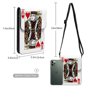 Poker Shoulder Bag KING OF HEARTS Work Leather Mobile Phone Bag