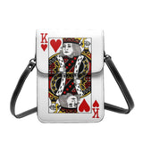 Poker Shoulder Bag KING OF HEARTS Work Leather Mobile Phone Bag