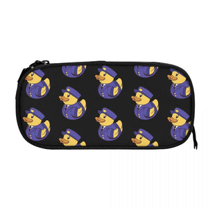 Policeman Rubber Duckie Pen Box Student School Anime Zipper Pen Bag
