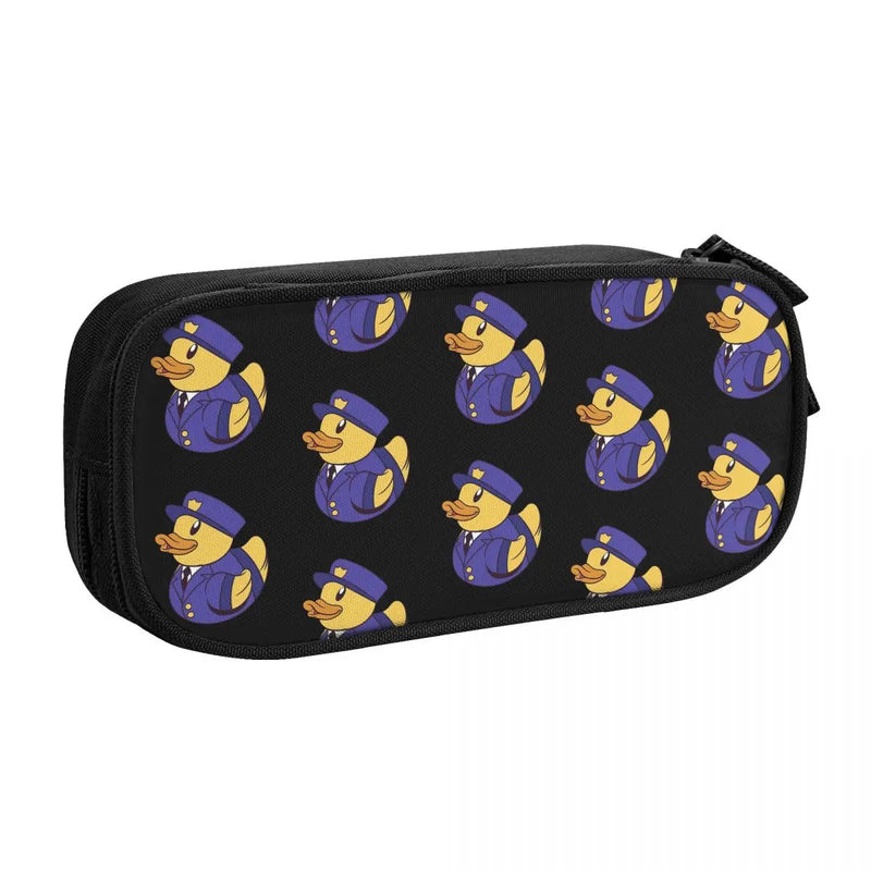Policeman Rubber Duckie Pen Box Student School Anime Zipper Pen Bag
