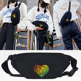 Polka Dot Love Print Waist Bag Sport Chest Bag
