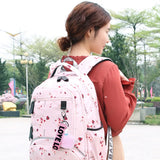Polyester Women Backpack Waterproof Multi-pocket Large Capacity School Bag