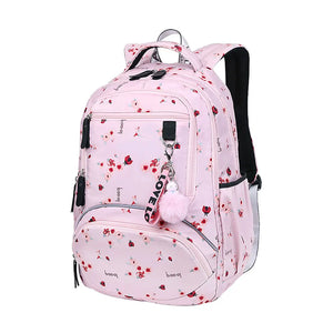 Polyester Women Backpack Waterproof Multi-pocket Large Capacity School Bag