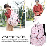 Polyester Women Backpack Waterproof Multi-pocket Large Capacity School Bag