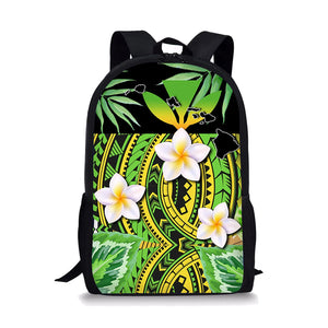 Polynesian Flowers Floral Prints Backpack For Teen Girls Kids