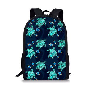 Polynesian Turtle Printing Backpack For Teen Girls