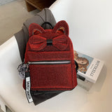 Pom Pom & Bow Decor Novelty Bag Girl Handbag Backbag