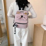 Pom Pom & Bow Decor Novelty Bag Girl Handbag Backbag