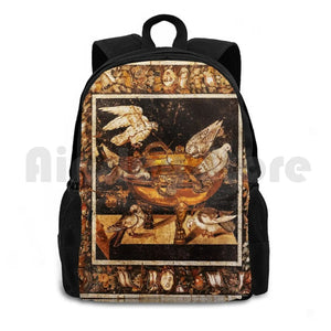 Antique Roman Mosaics Doves Drinking Water Outdoor Hiking Backpack