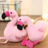 Fluffy Flamingo Keychain Woman Fur Bag Charms Keyrings Pom Car Pendant
