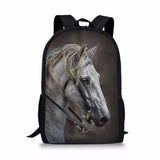 Pony Print Backpack School Bag Girls' Travel Plecaki Szkolne Student