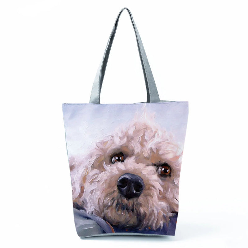 Poodle Dog Art Portrait Print Shoulder Bag for Women Lady