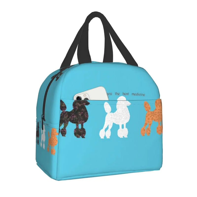 Cartoon Poodle Dog Insulated Lunch Bag for Women