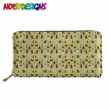 Poodle Dog Yellow Print Women Long Clutch Wallets PU Leather Coin Bag