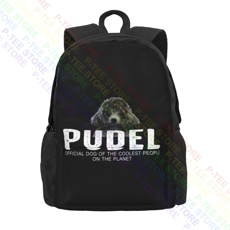 Poodle Dog Motif Large Capacity Backpack School Schoolbag Gymnast Bag