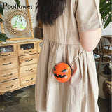 Funny Pumpkin Bags for Women Small Chains Ball Shoulder Bags Lady Crossbody Bag