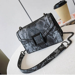 Pooflower Serpentine Snake Chains Mini Purse Bags Shoulder Bag for Women