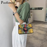 Pooflower Serpentine Snake Chains Mini Purse Bags Shoulder Bag for Women