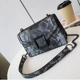 Pooflower Serpentine Snake Chains Mini Purse Bags Shoulder Bag for Women