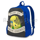 Poop Enemies Outdoor Hiking Backpack Waterproof Travel Budgie Parakeet Bird