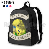 Poop Enemies Outdoor Hiking Backpack Waterproof Travel Budgie Parakeet Bird