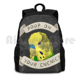 Poop Enemies Outdoor Hiking Backpack Waterproof Travel Budgie Parakeet Bird