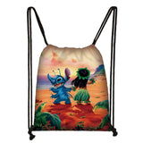 Anime Print Drawstring Bag Women Travel Bag Teenager School Bag