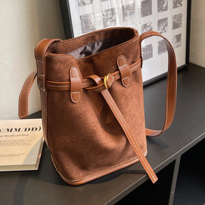 Autumn Winter Bucket Bag Shoulder Bags Women Western Style Crossbody Bags