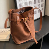 Autumn Winter Bucket Bag Shoulder Bags Women Western Style Crossbody Bags