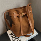 Autumn Winter Bucket Bag Shoulder Bags Women Western Style Crossbody Bags