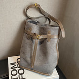 Autumn Winter Bucket Bag Shoulder Bags Women Western Style Crossbody Bags