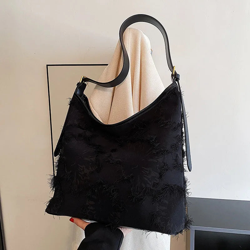 Autumn Winter Canvas Shoulder Bags Women High Capacity Tote Bag