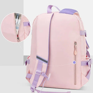 Girls Middle School Backpack Water Resistant Wear-resistant