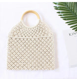 Cotton Rope Hollow Straw Bag Macrame Tote Vintage Handbag