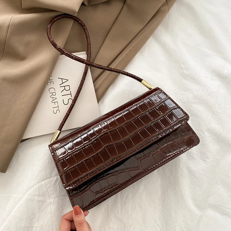 Crocodile Pattern Women's Shoulder Bag