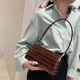 Crocodile Pattern Women's Shoulder Bag