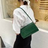 Crocodile Pattern Handbags PU Leather Shoulder Bags for Women