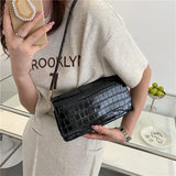 Crocodile Pattern Handbags PU Leather Shoulder Bags for Women