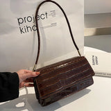 Crocodile Pattern Handbags PU Leather Shoulder Bags for Women