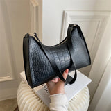 Crocodile Pattern Shoulder Bag PU Leather Handbag for Women