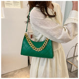 Crocodile Pattern Women's Shoulder Bag PU Leather