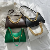 Crocodile Pattern Women's Shoulder Bag Zipper Handbag PU Leather