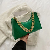 Crocodile Pattern Women's Shoulder Bag PU Leather
