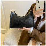Crocodile Pattern Shoulder Bag PU Leather Handbag for Women